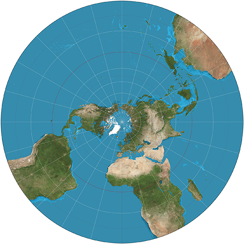 Stereographic projection of Earth